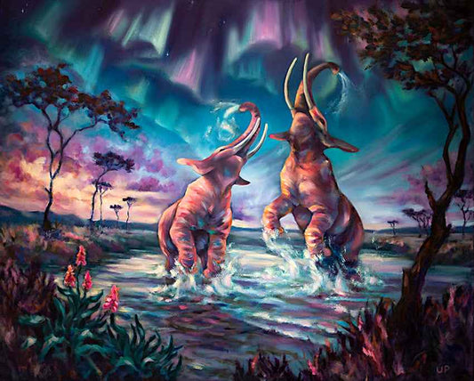 Oil painting "The Northern Lights Symphony"