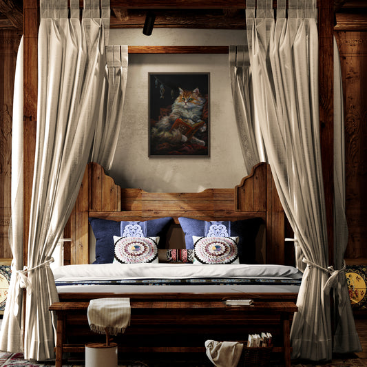 "Cat Wisdom" Framed canvas