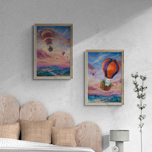 "My first adventure" two oil paintings