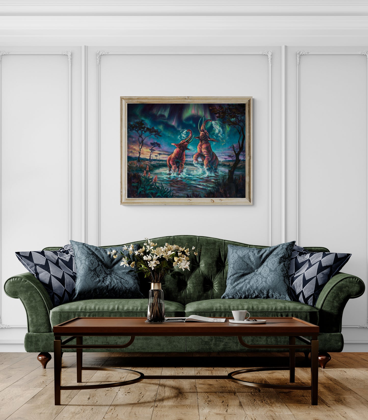Oil painting "The Northern Lights Symphony"