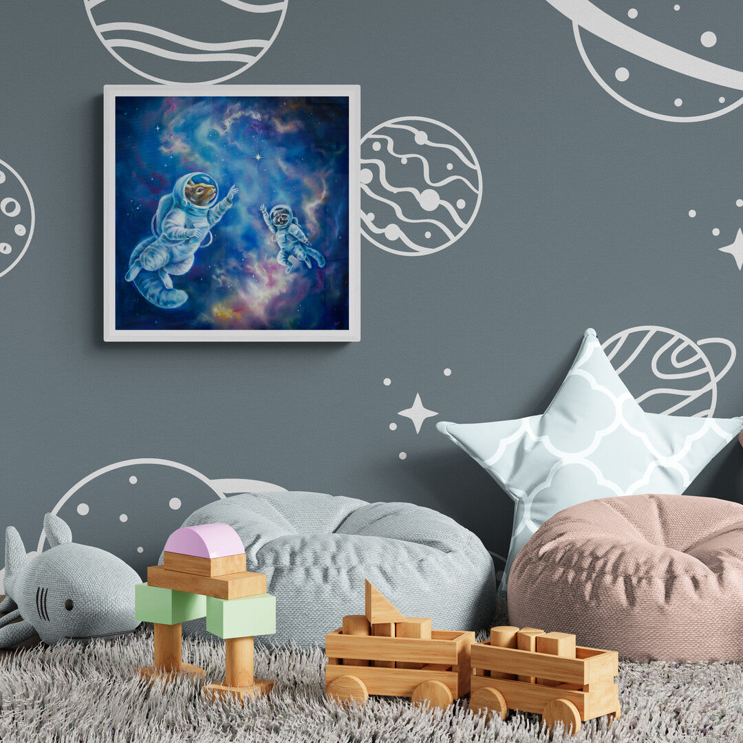 "All Angels Go to Andromeda" Framed canvas