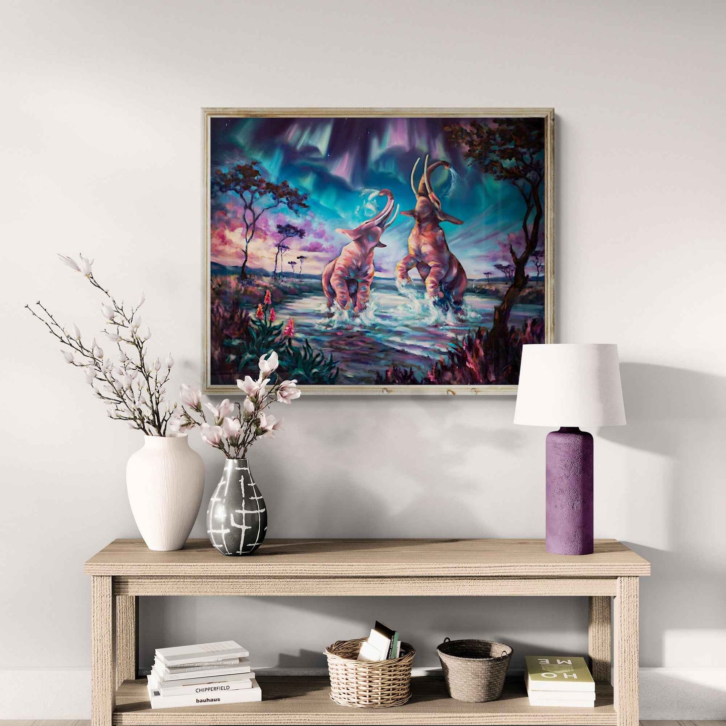 Oil painting "The Northern Lights Symphony"