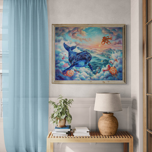 "With a light heart" museum-quality paper poster