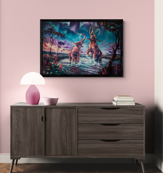 "The Northern Lights Symphony" framed canvas