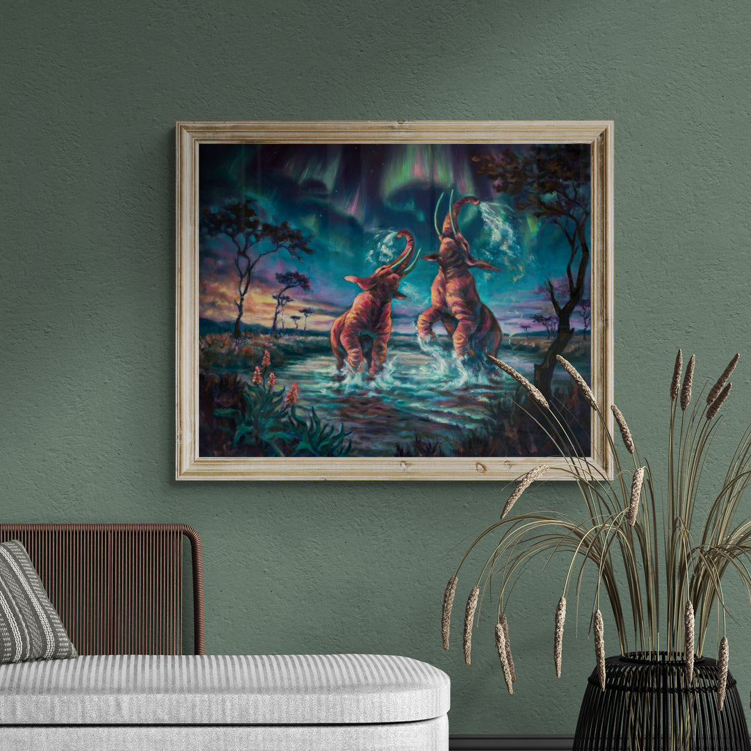 Oil painting "The Northern Lights Symphony"