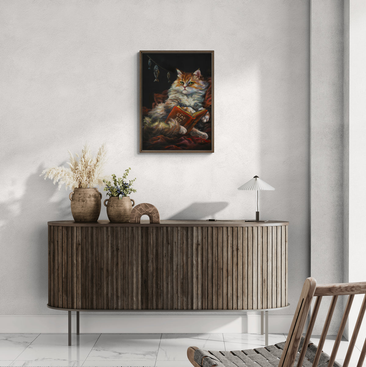 "Cat Wisdom" Framed canvas
