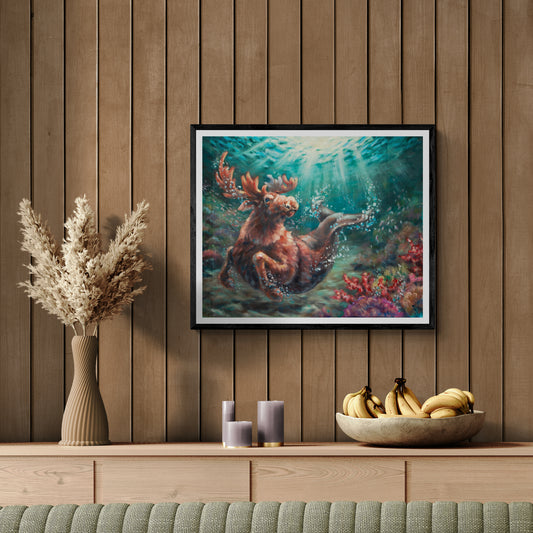 "Mermoose" museum-quality paper poster