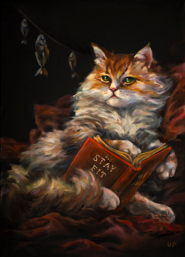 Original painting "Reading cat"