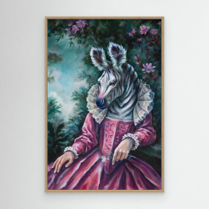 "Zebra Queen" framed canvas