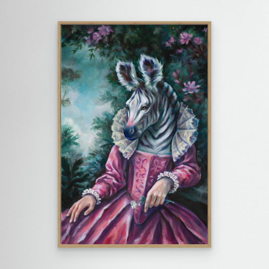 "Zebra Queen" framed canvas