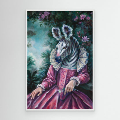 "Zebra Queen" framed canvas