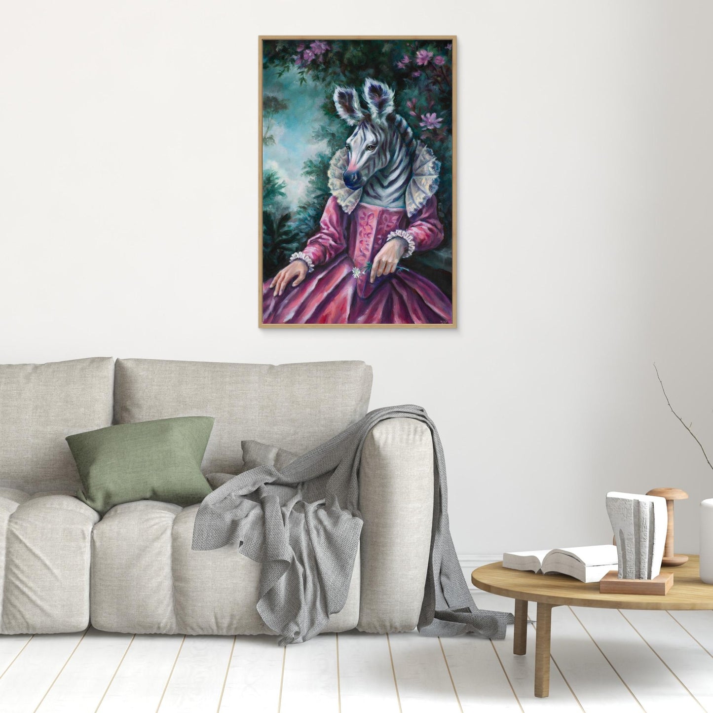 "Zebra Queen" framed canvas